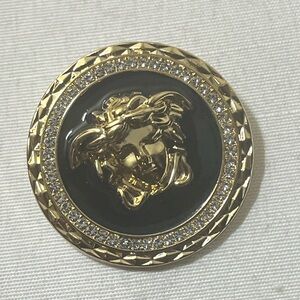 Versace Gold and Black Medusa Brooch